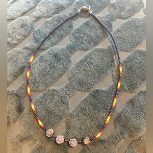 Floral Beaded Necklace - Multicolor
